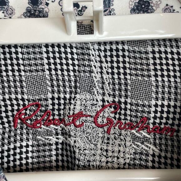 Robert Graham Men's 2XL Long Sleeve Button Up Black White Mixed Pattern Shirt - Picture 3 of 10